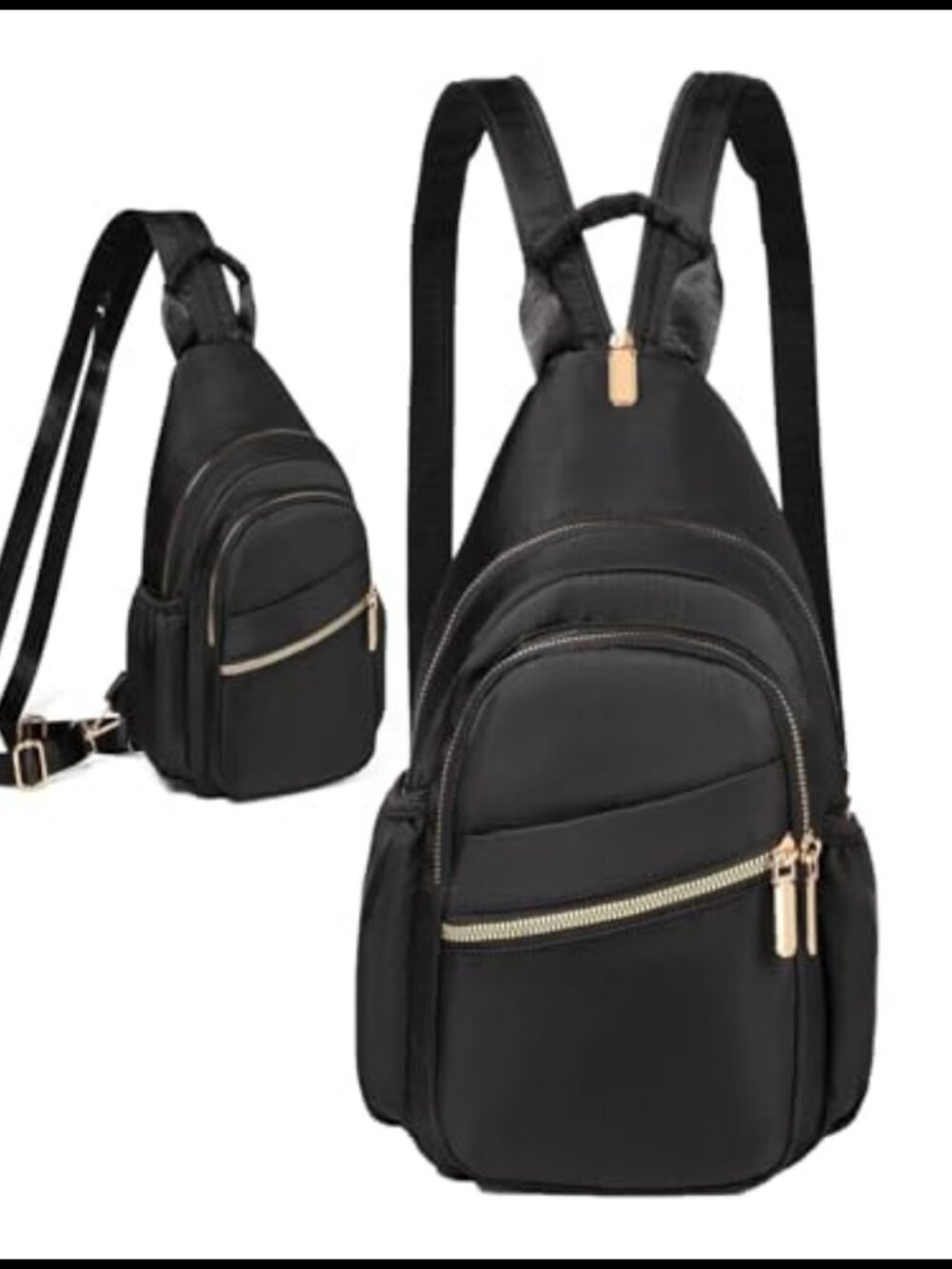 Water Resistant Nylon Convertible Sling Bag Mini Backpack Crossbody for Women